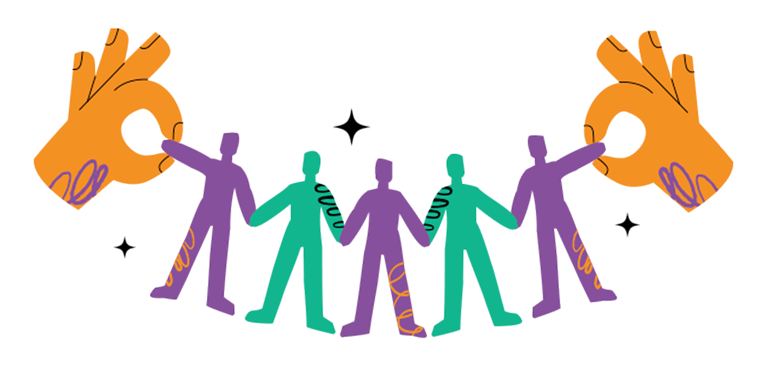 Personagens Coloridos em Grupo